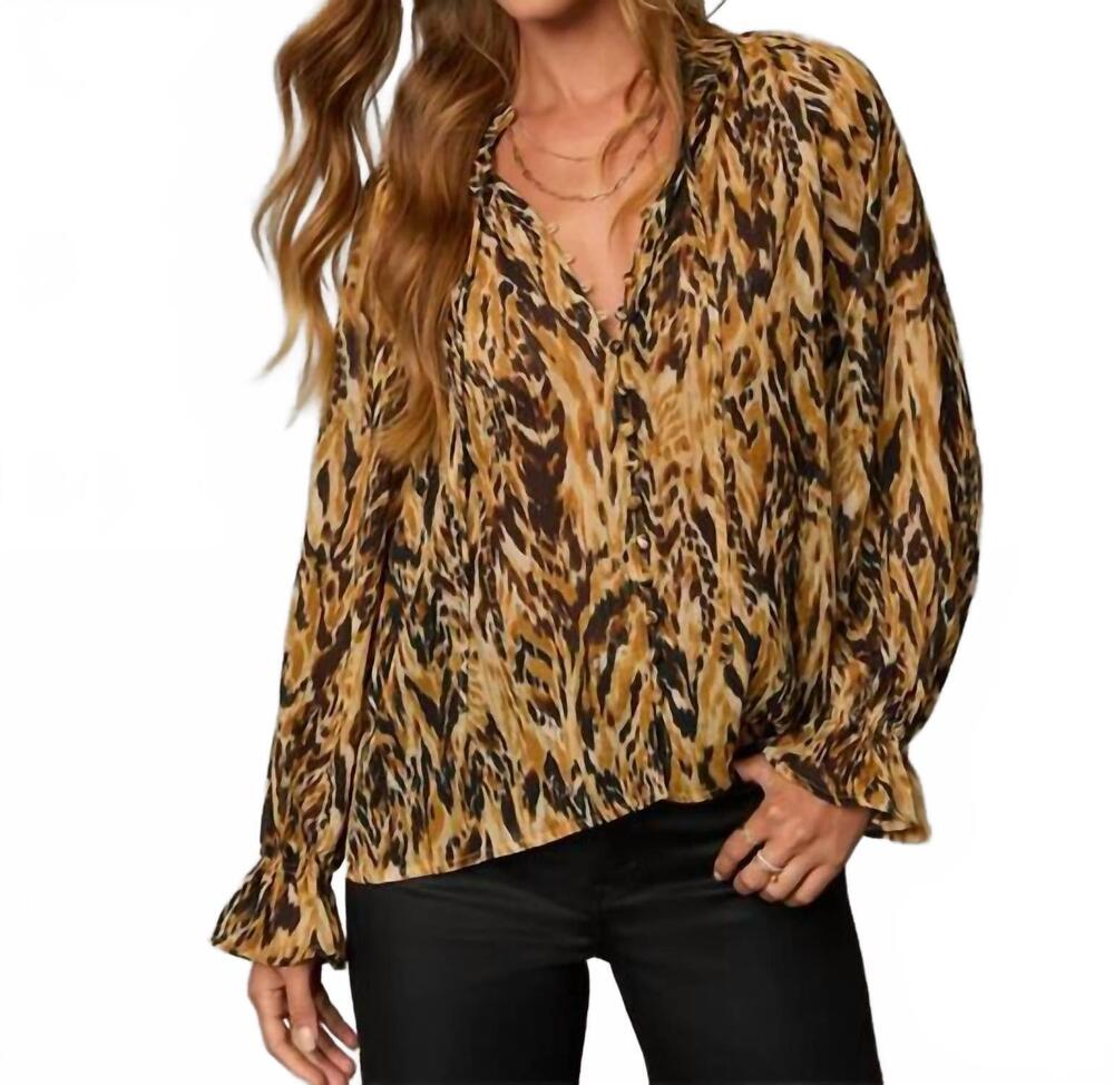NEW DRESS FORUM tamara printed blouse in brown print